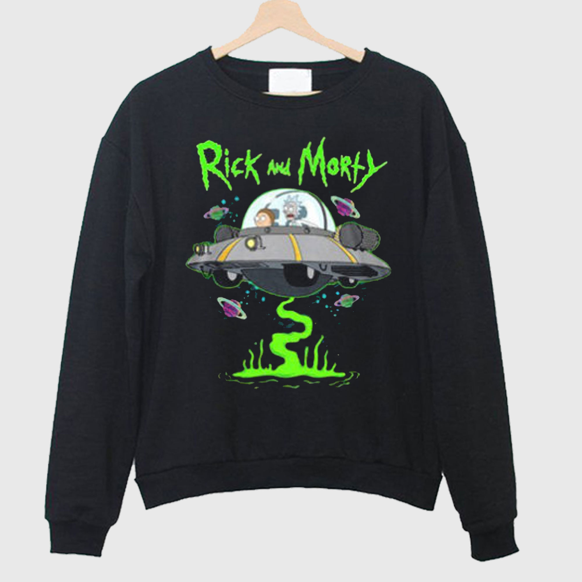 amazing good quality Rick And Morty UFO Big Sweatshirt